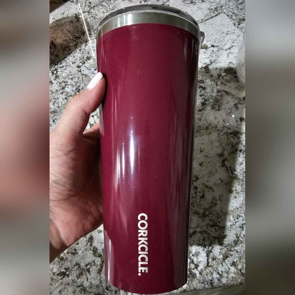 Corksicle 24oz stainless steel tumbler, maroon